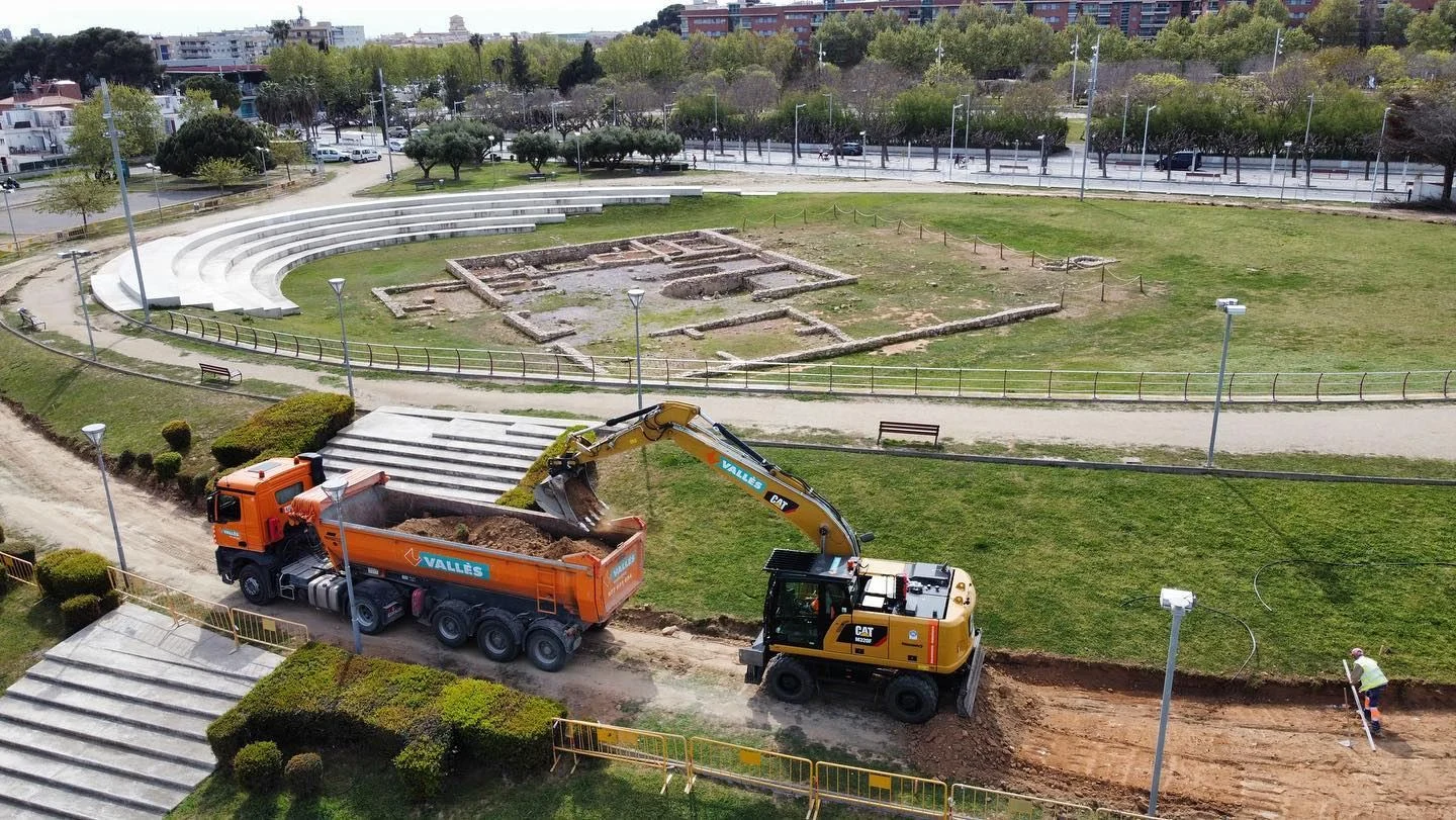 Vista aèria d'una obra civil